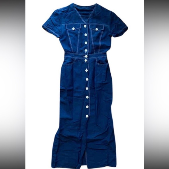 French vintage Dresses & Skirts - 🇫🇷VINTAGE linen midi dress